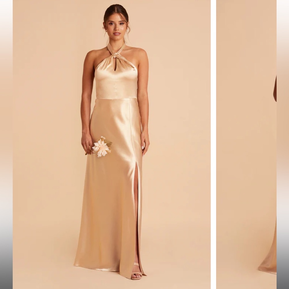 Birdy Grey Monica Dress shiny satin gold